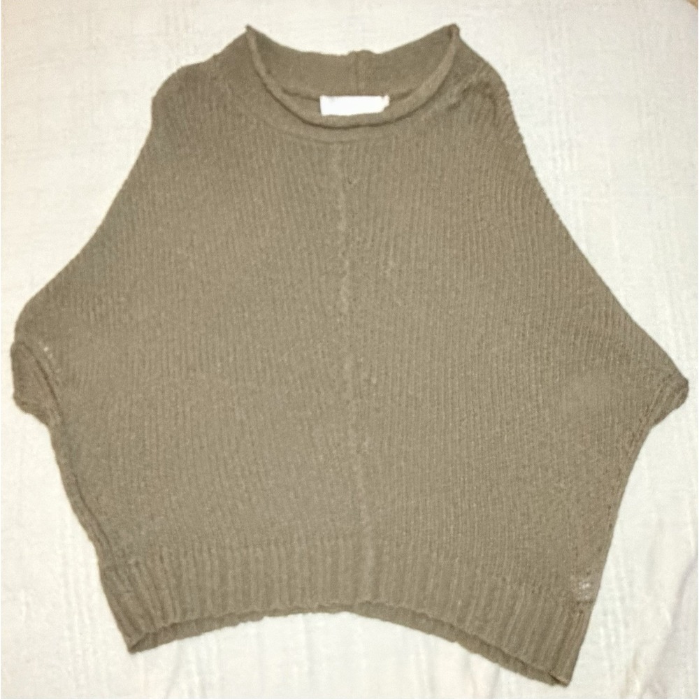 Donna Kara  Alpaca Wool Poncho Sweater‎ Size S Oversized Women Beige Brown